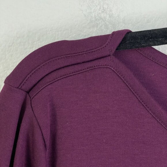 LL Bean Womens Petite Large Long Sleeve 100% Supima Cotton Purple Crewneck Top - Picture 5 of 6